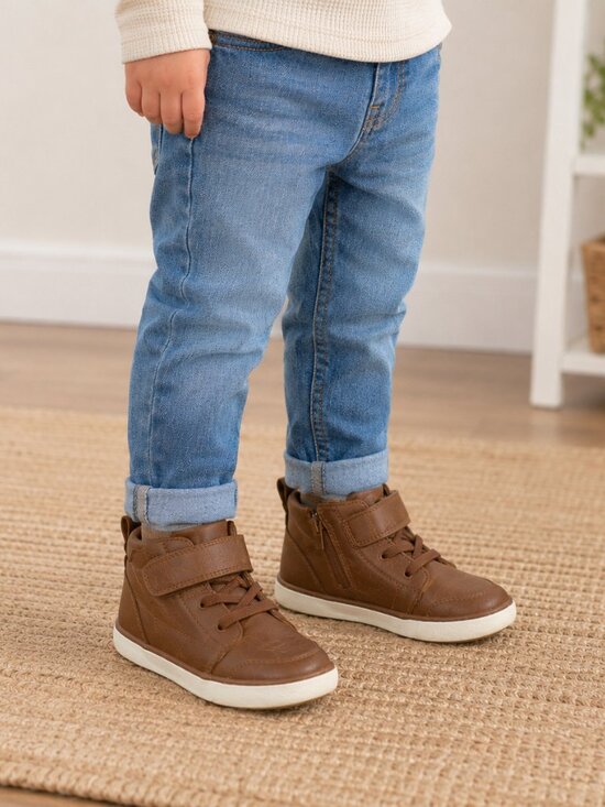 wonder nation Other - Wonder Nation Toddler Boys Brown High Top Sneakers Shoes Size 10 Casual Hook Loo